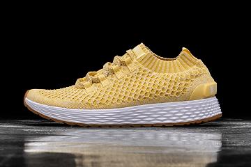 Men's Nobull Honey Knit Running Shoes Yellow | SG M2026Q